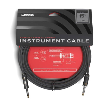 D'Addario PW-AMSK-15 American Stage Kill Switch Instrument Cable 15ft