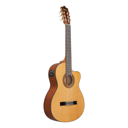 Ibanez GA6CE-AM GA Series Cutaway Classical Acoustic Electric Guitar | Spruce Top | Sapele Back & Sides | Purpleheart Fretboard | Amber High Gloss