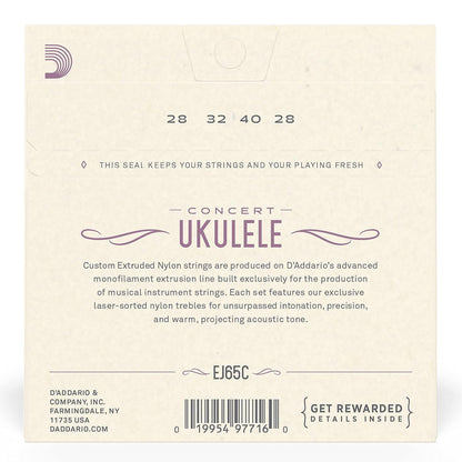 D'Addario EJ65C Pro-Arté Nylon Concert Ukulele Strings GCEA