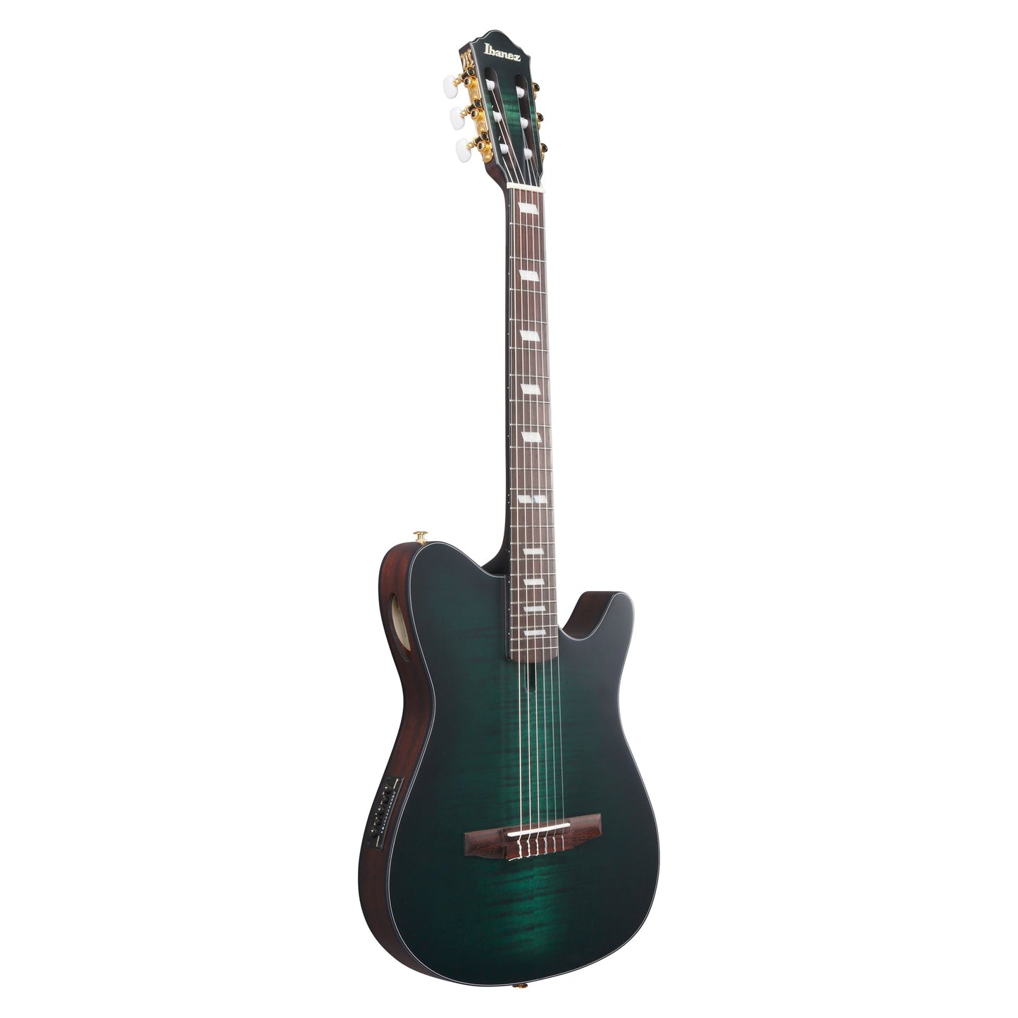 Ibanez FRH20FMN-DGL Nylon Acoustic Electric Guitar | Deep Emerald Green Low Gloss