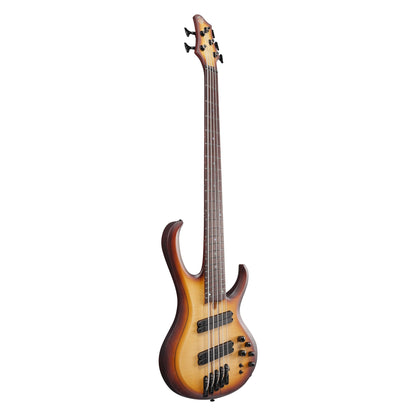 Ibanez BTB705LM-NNF 5-String Bass Guitar | Natural Browned Burst Flat