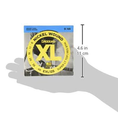 D'Addario EXL125 XL Nickel Super Light Top Regular Bottom 9-46