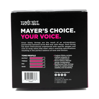 Ernie Ball P03817 John Mayer Silver Slinky Nickel Wound Strings 10.5-47 6-Pack