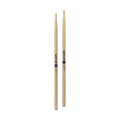 Promark TXPR7AW Hickory 7A Pro-Round Drumsticks | Oval Wood Tip | Short Taper | Wooden