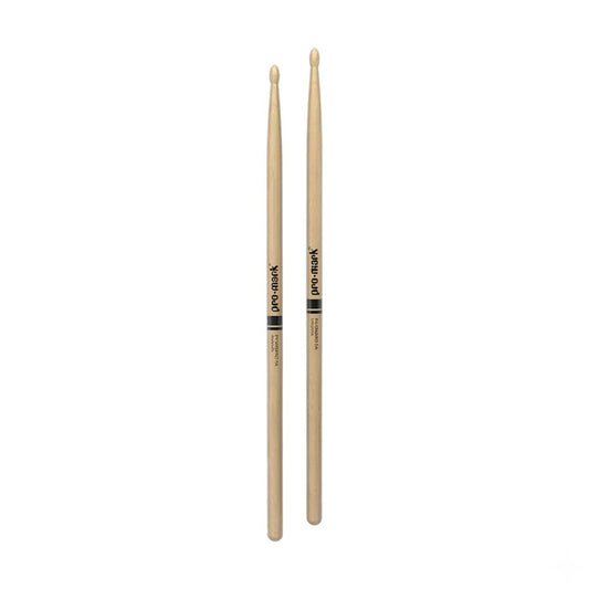 Promark TXPR7AW Hickory 7A Pro-Round Drumsticks | Oval Wood Tip | Short Taper | Wooden