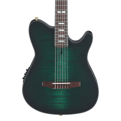 Ibanez FRH20FMN-DGL Nylon Acoustic Electric Guitar | Deep Emerald Green Low Gloss