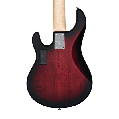 Sterling RAY5HH-RRBS – 5-String Dual HH Active Bass Guitar | Ruby Red Burst Satin