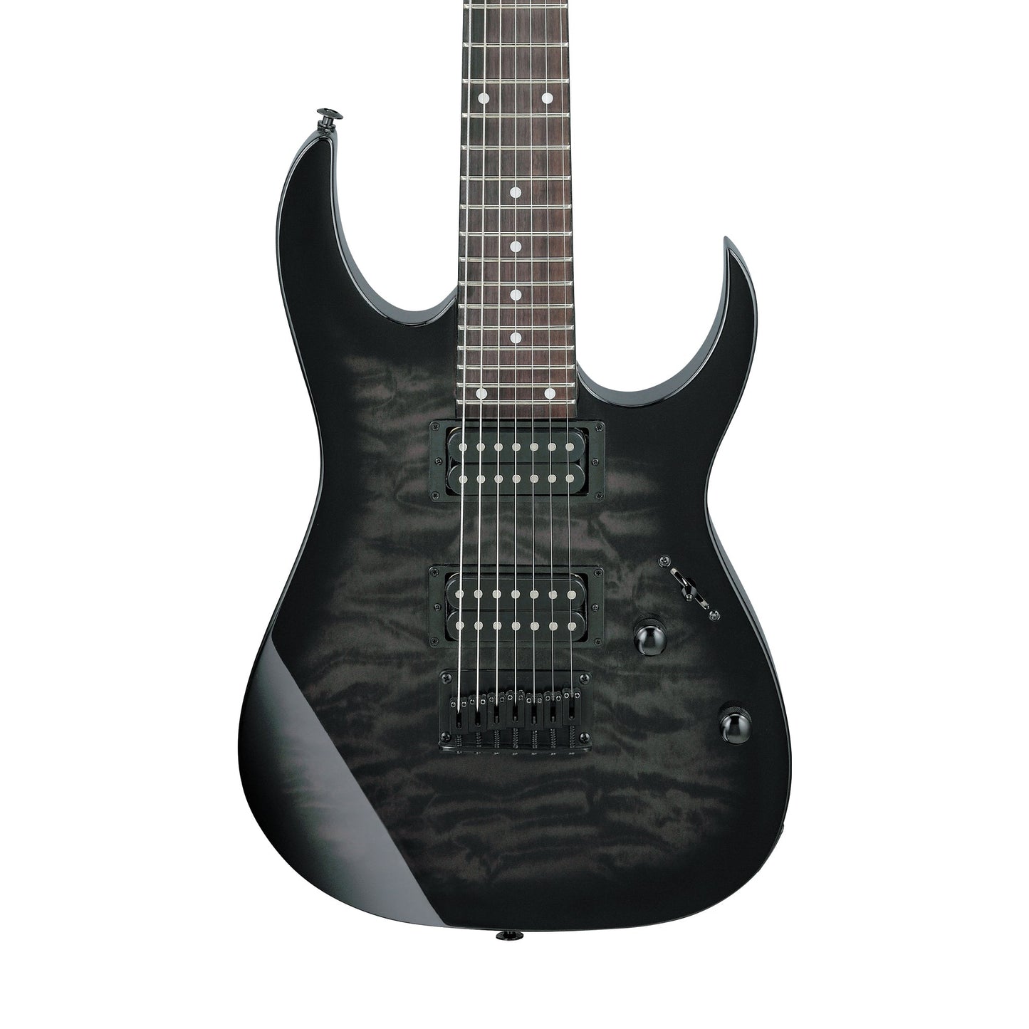 Ibanez GRG7221QA-TKS 7-String Electric Guitar | Transparent Black Sunburst