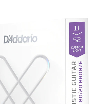 D'Addario XSABR1152 XS 80/20 Bronze Coated Acoustic Strings 11-52