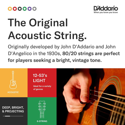 D'Addario EJ10 80/20 Bronze Acoustic Guitar Strings Extra Light