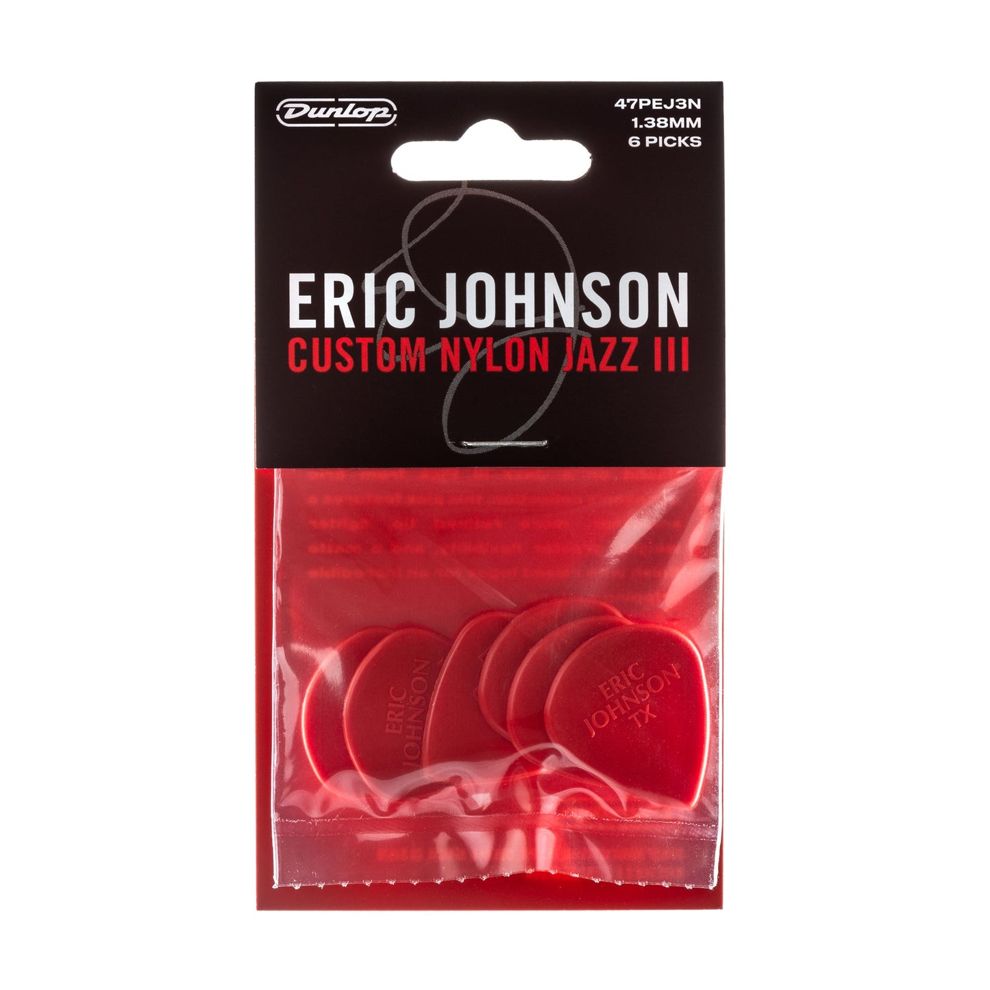 Dunlop 47PEJ3N Eric Johnson Jazz III Pick | Red