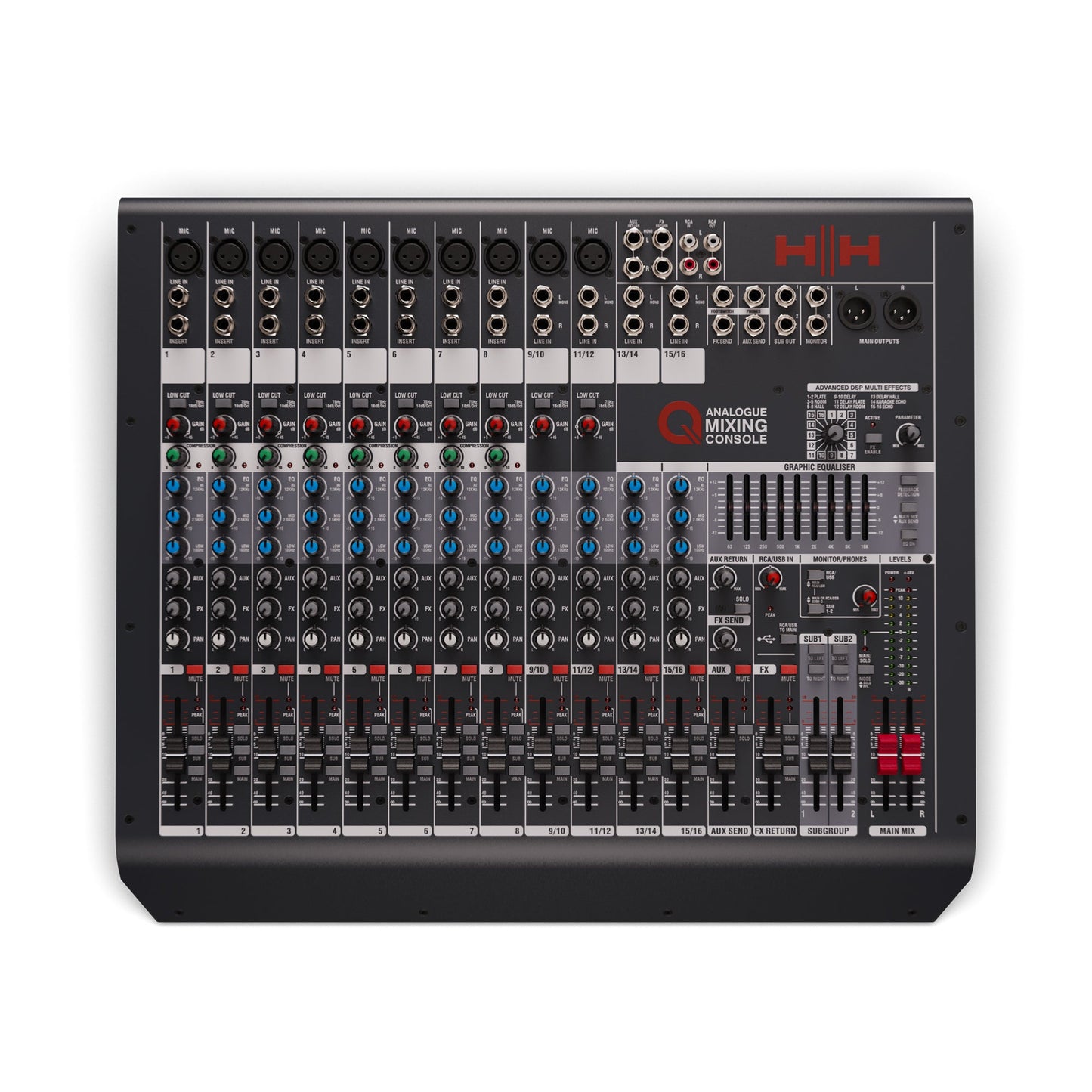 HH Electronics Q16FX – 16-Channel Analogue Mixer