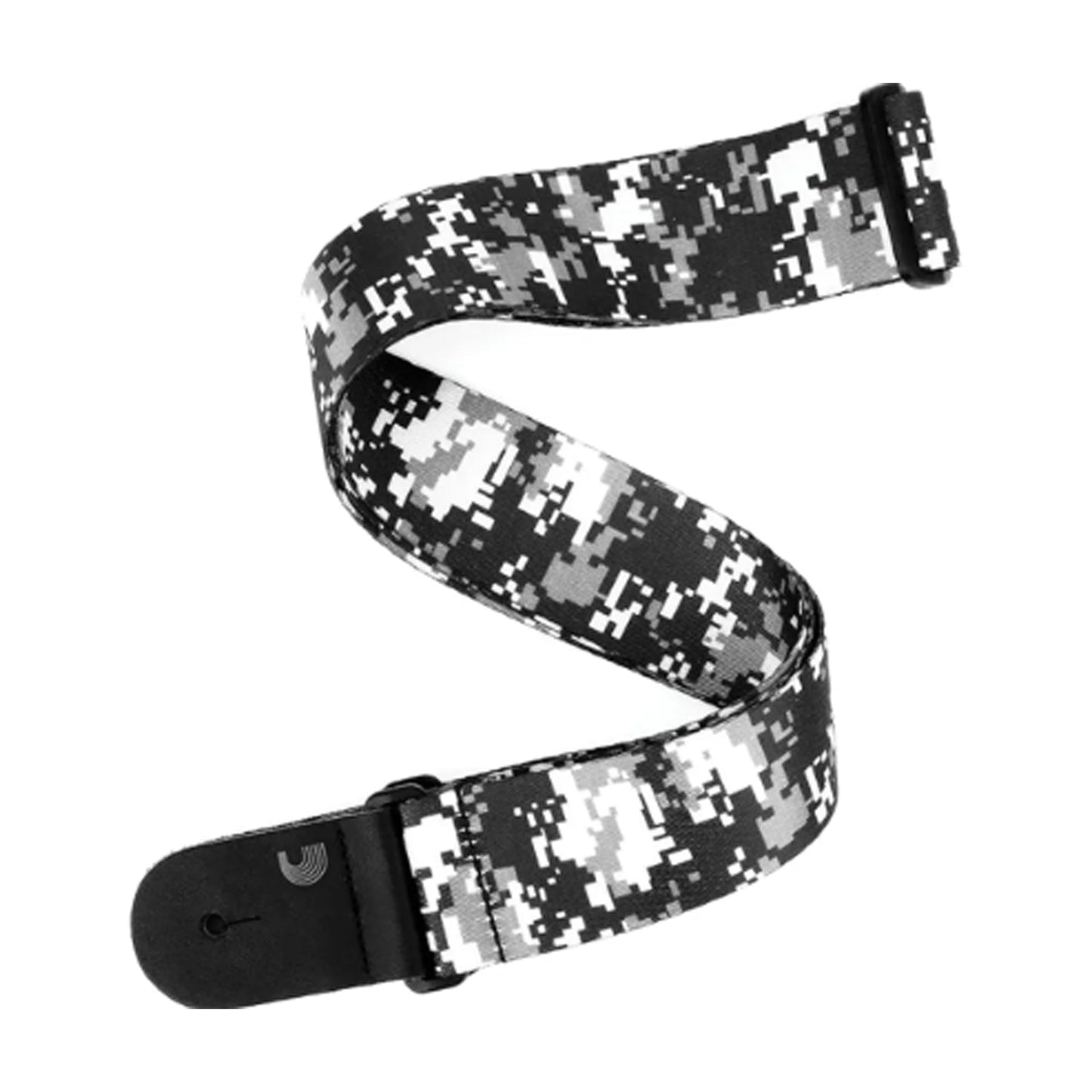 D'Addario P20S1501 Digital Camo Guitar Strap Black 2-Inch