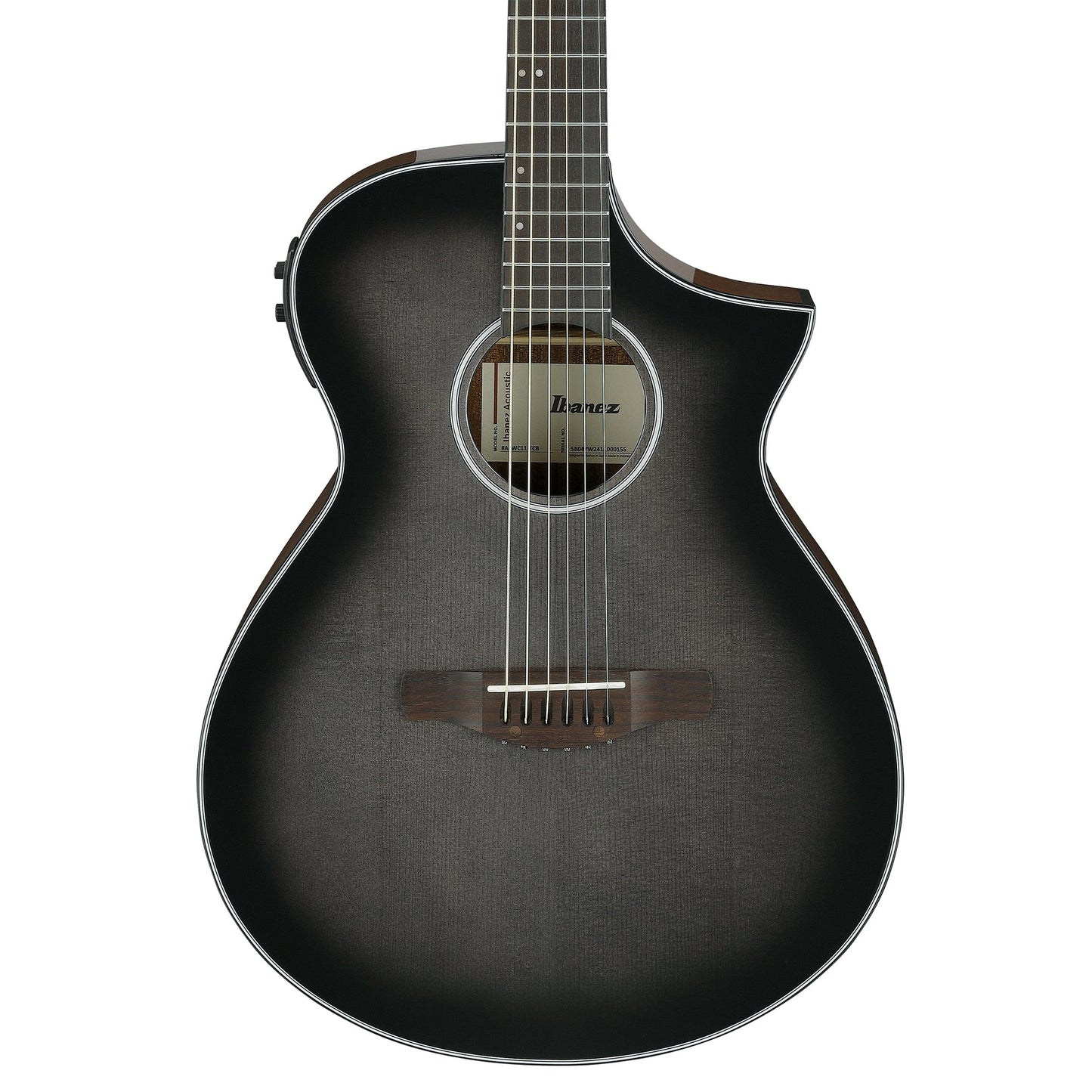 Ibanez AEWC11-TCB - Acoustic Electric Guitar | Transparent Charcoal Burst High Gloss