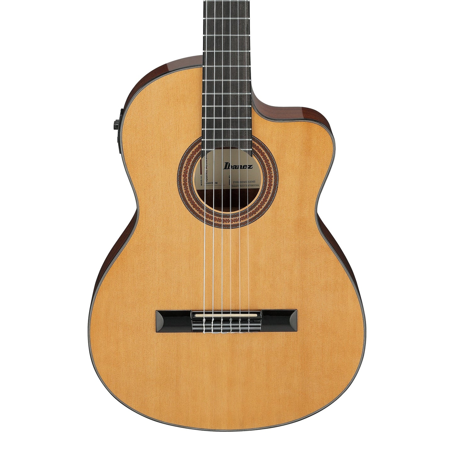 Ibanez GA6CE-AM GA Series Cutaway Classical Acoustic Electric Guitar | Spruce Top | Sapele Back & Sides | Purpleheart Fretboard | Amber High Gloss