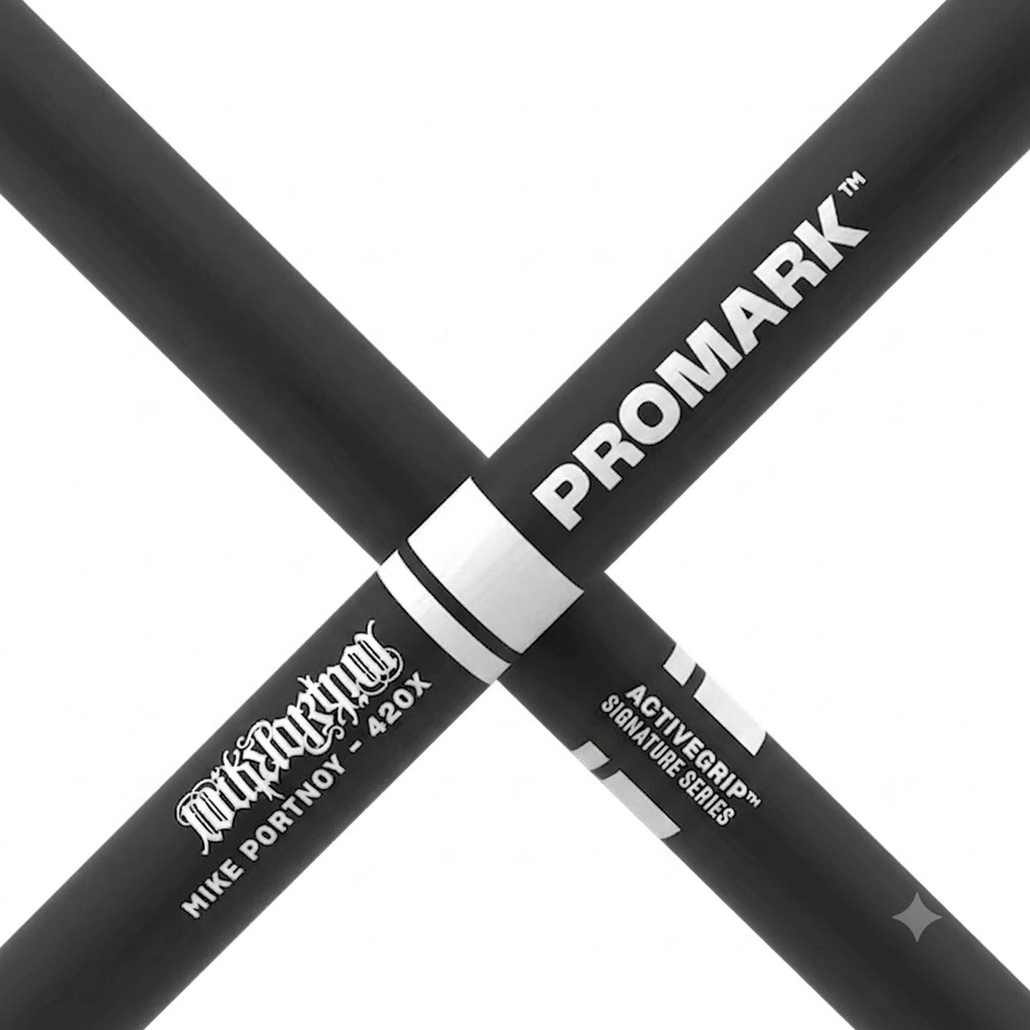 Promark TXMP420XW-AG Mike Portnoy 420X ActiveGrip Hickory Drumsticks | Oval Wood Tip | Long Taper | Black