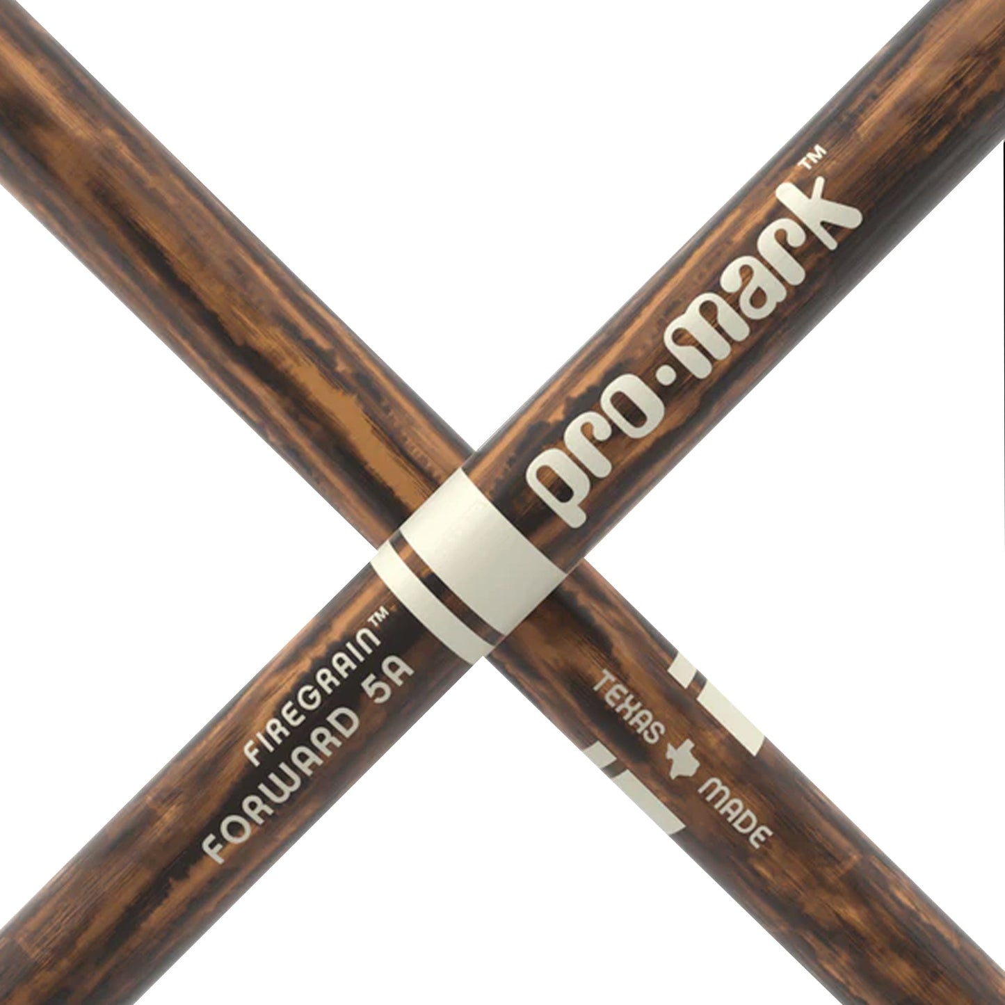 Promark TX5AW-FG Classic 5A FireGrain Hickory Drumsticks | Oval Wood Tip | Forward Balance | Brown