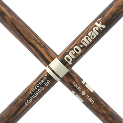 Promark TX5AW-FG Classic 5A FireGrain Hickory Drumsticks | Oval Wood Tip | Forward Balance | Brown