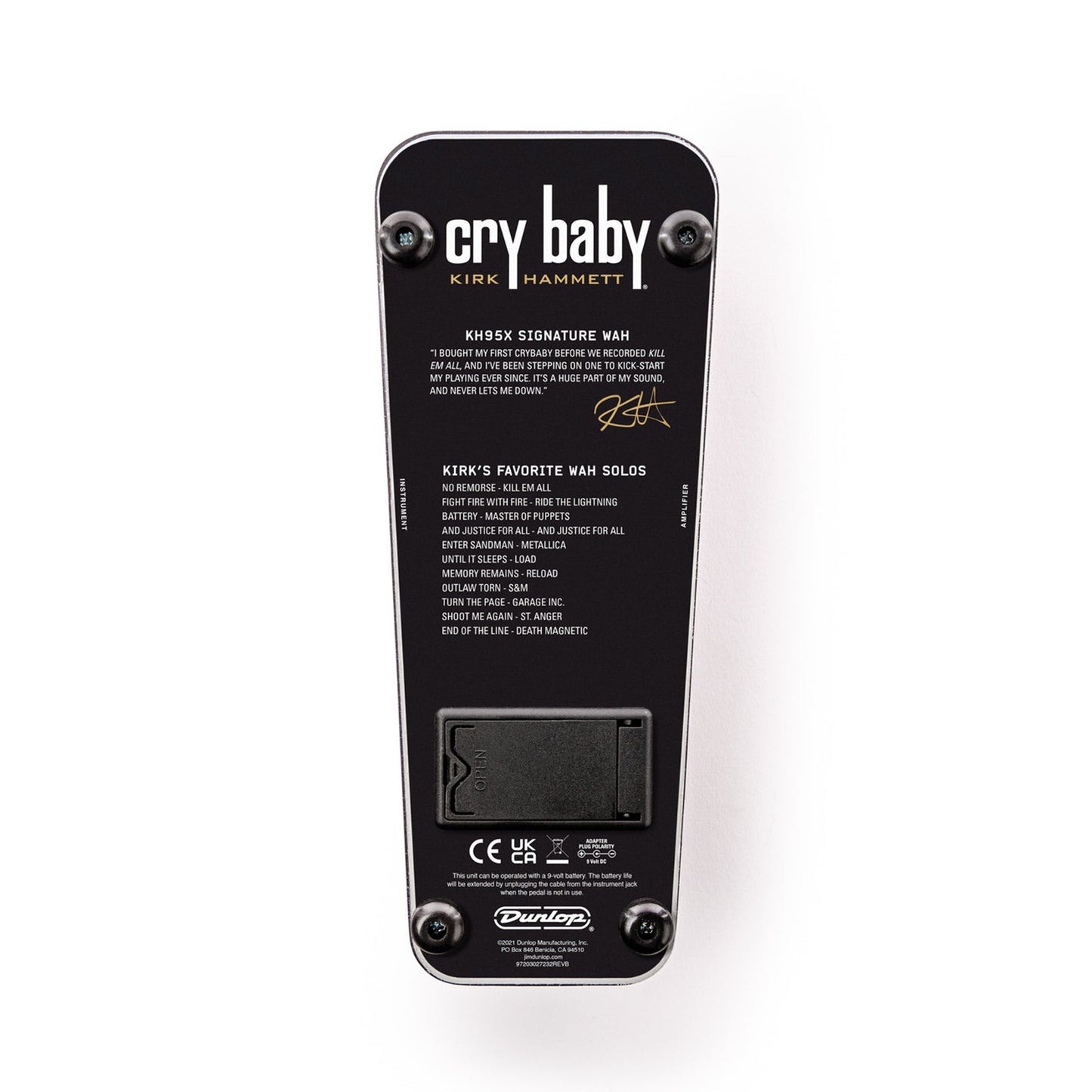 Dunlop KH95X Kirk Hammett Cry Baby Wah | Purple