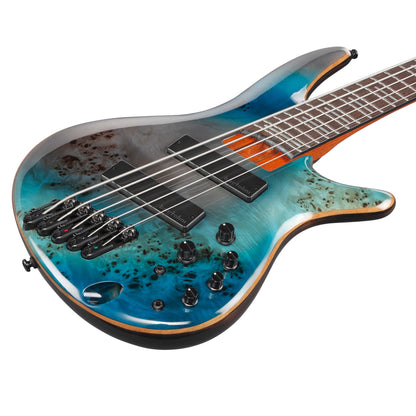 Ibanez SRMS805-TSR 5-String Multi-Scale Bass Guitar | Tropical Seafloor