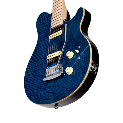 Sterling AX3FM-NBL – Axis Flame Maple Electric Guitar | Neptune Blue