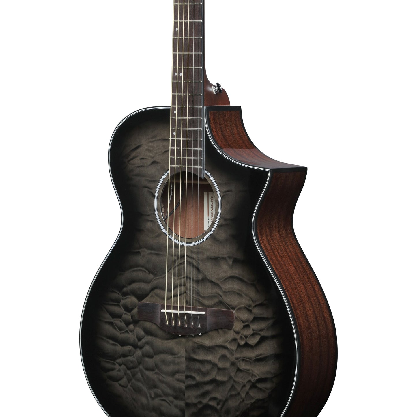 Ibanez AEWC16QA-TKH - Acoustic Electric Guitar | Transparent Black Sunburst High Gloss