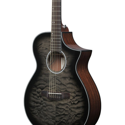 Ibanez AEWC16QA-TKH - Acoustic Electric Guitar | Transparent Black Sunburst High Gloss