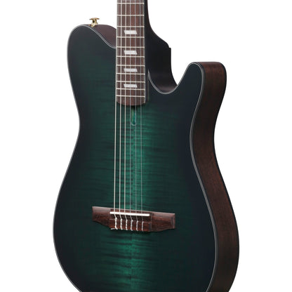 Ibanez FRH20FMN-DGL Nylon Acoustic Electric Guitar | Deep Emerald Green Low Gloss