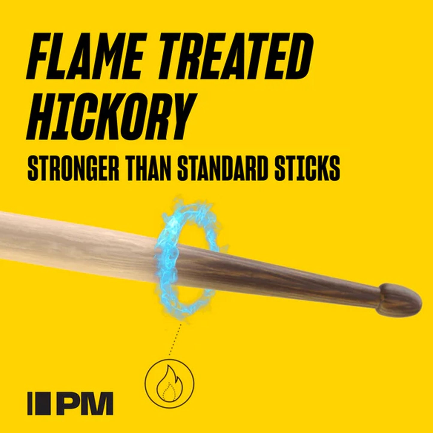 Promark R5AFG Rebound 5A FireGrain Fire-Treated Hickory Drumsticks | Acorn Wood Tip | Long Taper | Brown