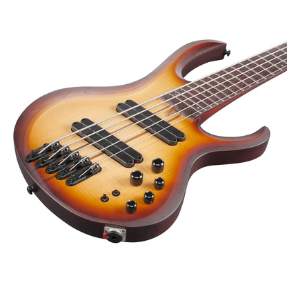 Ibanez BTB705LM-NNF 5-String Bass Guitar | Natural Browned Burst Flat