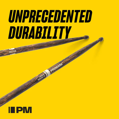 Promark TX5AW-FG Classic 5A FireGrain Hickory Drumsticks | Oval Wood Tip | Forward Balance | Brown