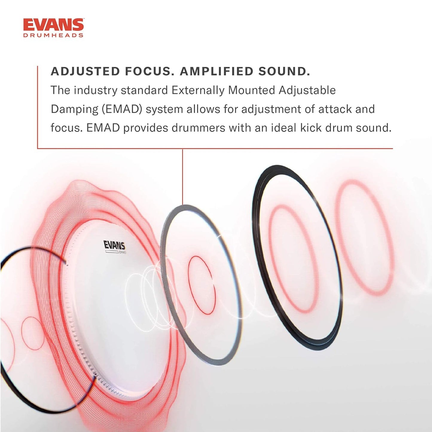Evans BD22EMADHW EMAD Heavyweight 22" Clear Bass Drumhead