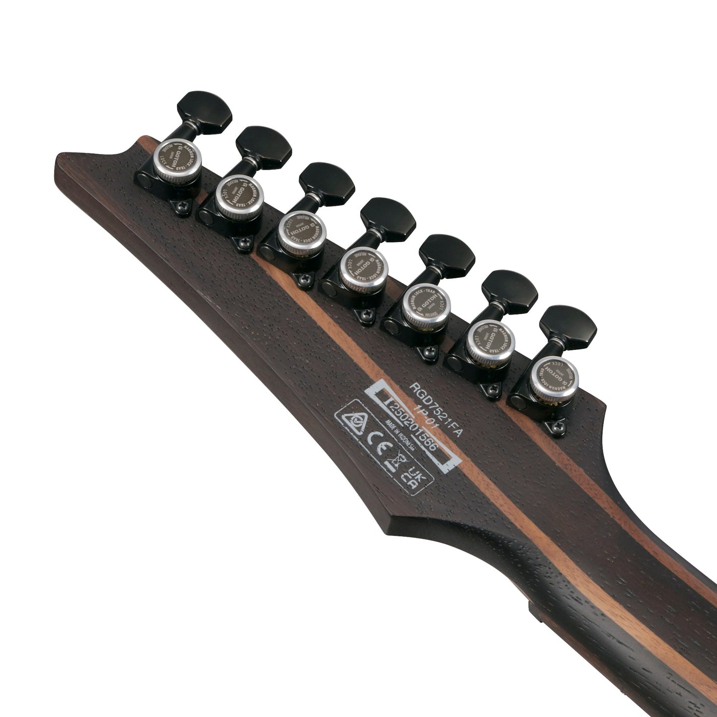 Ibanez RGD721FA-WUF 7-String Electric Guitar | Stained Wine Red Burst Flat